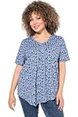 Ulla Popken T-Shirt, Herzen, Zipfelsaum, V-Ausschnitt, Halbarm Camiseta, , 54-56 Mujeres