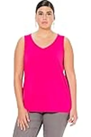 Ulla Popken Top, V-Ausschnitt, Classic, Ärmellos Camisetas, , 62-64 Mujeres