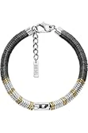 Diesel Pulsera de acero inoxidable plateado con logotipo D para hombre, DX1573931, Eine Grösse, Acero inoxidable, No es una piedra preciosa