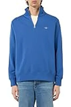 GANT Reg Shield Half Zip Sweat Sudadera, Color Azul, XXL para Hombre