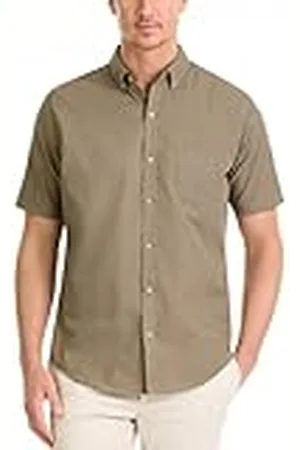 Van Heusen Camisa de Manga Corta sin Arrugas para Hombre - Beige - X-Large