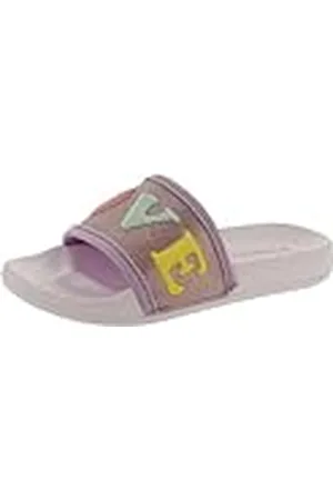De Fonseca Bambina A Fascia PVC con Scritta Love, Suola In Eva, Ciabatte Da Mare, Mule, Plata, 32 EU