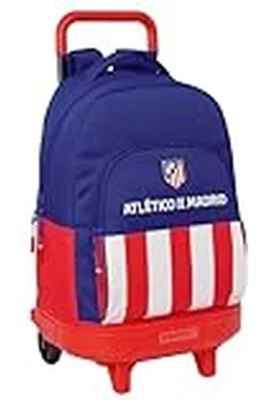 Safta ATLÉTICO DE MADRID - Mochila Grande con Ruedas, Compacta, Extraíble, Ideal para Niños de Diferentes Edades, Cómoda y Versátil, Calidad y Resistencia, 33x22x45 cm