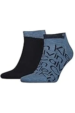 Calvin Klein AOP Sneaker, Azul (Mid Denim), 43-46 (Pack de 2) para Hombre