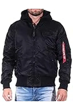 Alpha Industries MA-1 ZH Back Print Chaqueta, Negro (Black/Yellow Gold-583), S para Hombre