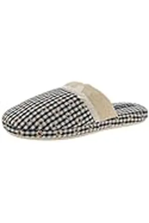 De Fonseca Pantofola Donna Woven Vichy con Fiorellini, Suola In Gomma TPR Rinforzata, Ciabatte Da Casa, Pantuflas Mujer, , 35 EU