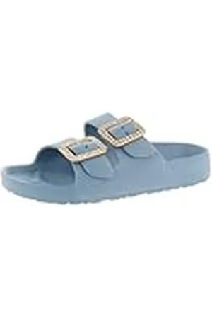 De Fonseca Ciabatta Donna Doppia Fascia con Fibbie Dorate, Sottopiede In Eva, Mule Mujer, , 39 EU