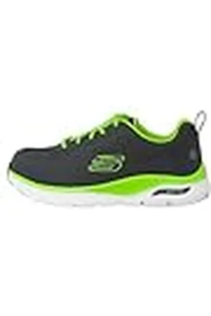 Skechers Arch Fit Sr Ringstap, Zapatos de trabajo Hombre, Charcoal Lime Textile/Synthetic, 48.5 EU