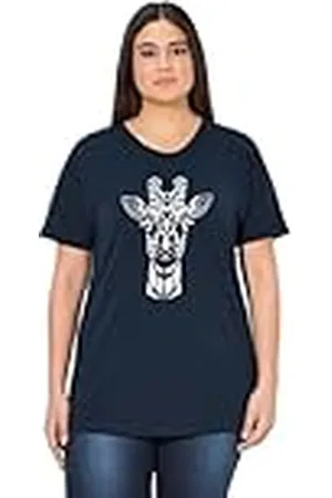 Ulla Popken T-Shirt Mit Tierchendruck, Oversize Camiseta con Estampado Animal, de Gran tamaño, , 62/64 ES para Mujer