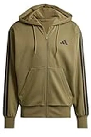 adidas Hombre Essential Three Stripes Fleece Zipper Hoodie, , L
