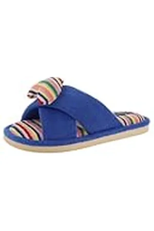 De Fonseca Pantuflas de felpa para mujer con bandas cruzadas y corazón, forro de algodón, zapatillas de casa, , 40/41 EU