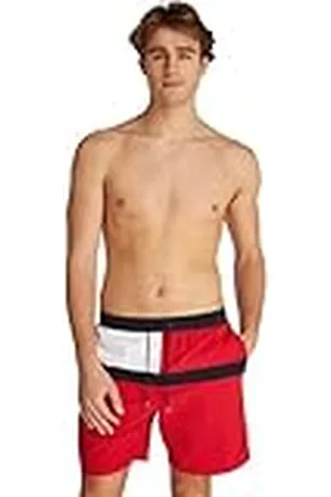 Tommy Hilfiger Bañador Hombre Long Drawstring con cintura ajustable, Rojo (Primary Red), L