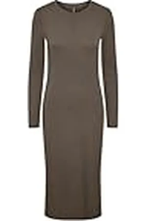 Pieces® Pckylie LS O-Neck Midi Dress Noos BC Vestido, Morel, S para Mujer