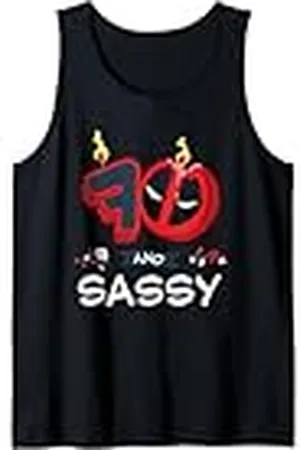 Marvel Deadpool 70th Birthday Party "70 and Sassy" Funny Camiseta sin Mangas