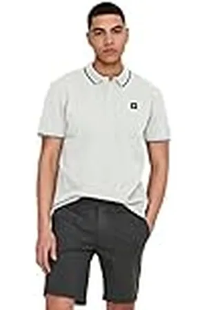 Only & Sons Onsfletcher Slim SS Polo Noos, Rayas de Contraste en Blanco y Negro Brillante, L para Hombre