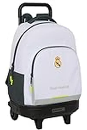Safta REAL MADRID EQUIPACIÓN 25/26 - Mochila Grande con Ruedas, Compacta, Extraíble, Ideal para Niños de Diferentes Edades, Cómoda y Versátil, Calidad y Resistencia, 33x22x45 cm