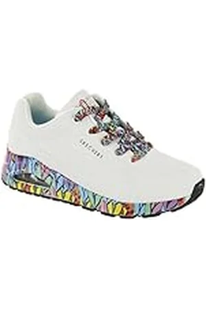 Skechers Uno Ravaged Love, Zapatillas Mujer, White, 39.5 EU