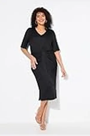 Ulla Popken Jerseykleid mit Knoten Vestido de Punto con Nudo, , 58-60 Mujeres