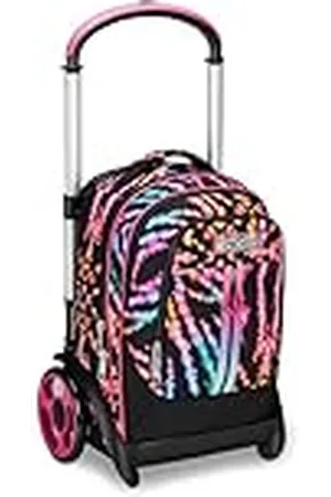 7 for all Mankind Trolley Escolar Tyre Maxi Ruedas, Fucsia, Multi-Shade Girl, 3 en 1, Triple Uso, Mochila con Carro Desenganchable y Crossover System, Mochila Escuela Viaje, Niña Chica, , Talla