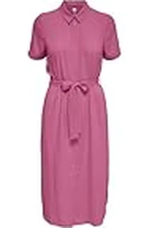 JDY ONLY rachel S/S Midi Dress Wvn Vestido, Pink Power, M para Mujer