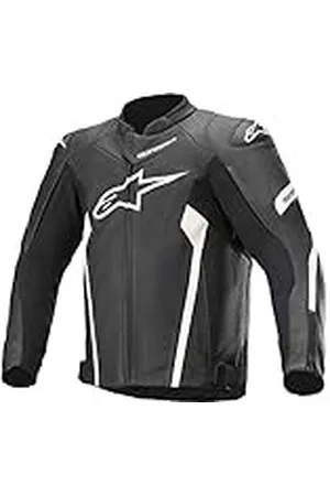 Alpinestars Faster V2-Chaqueta de Piel, Color Negro y Blanco, 54 para Hombre
