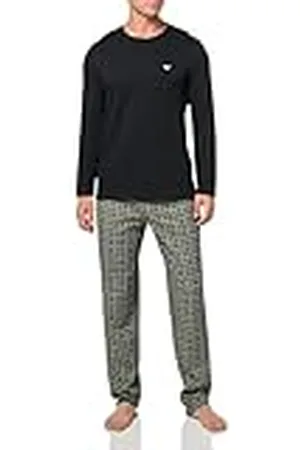 Emporio Armani Pattern Mix Long Pajamas Conjunto de Pijama, , L de los Hombres