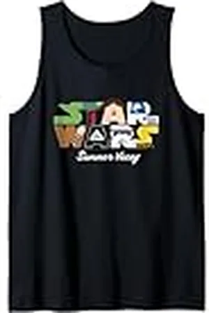 STAR WARS Summer Vacay Epic Characters Group Shot Chest Logo Camiseta sin Mangas