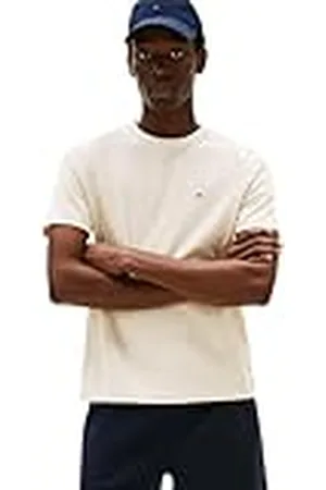 Tommy Hilfiger Camiseta de manga corta Hombre Seasonal Solid Tee con cuello redondo, Marfil (Newsprint), XL