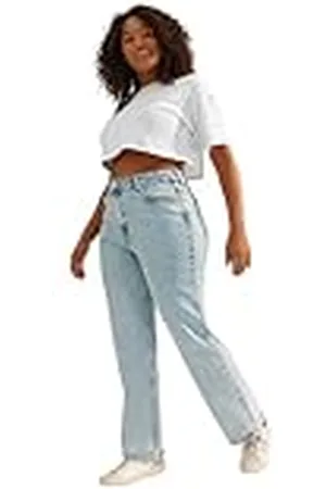 Trendyol Tbbaw24cj00045 Jeans de Talla Grande, , 74 Mujer