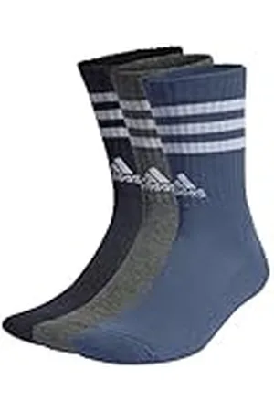 adidas 3STRIPES CUSHIONED SPORTSWEAR CREW SOCKS 3 PAIR PACK, CALCETINES DE LA TRIPULACIÓN Unisex Niños, legend ink/preloved ink/dark grey heather