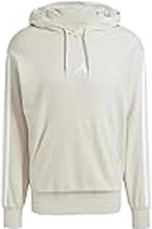 adidas Hombre Essential Three Stripes French Terry Hoodie, Wonder Alumina/White, S