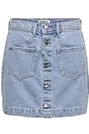ONLY Falda Vaquera de Mujer con Botones y Bolsillos, Color: , Talla:S
