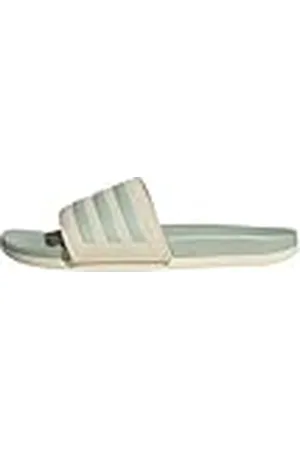 adidas Adilette Comfort Slides, SE DESLIZA Mujer, Wonder White/Linen Green Met. / Linen Green Met, 43 EU