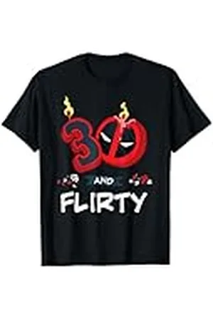 Marvel Deadpool 30th Birthday Party "30 and Flirty" Funny Camiseta