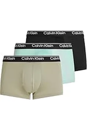 Calvin Klein Pack de 3 Calzoncillos Bóxer para Hombre Low Rise Trunk Algodón Elástico, Multicolor (Blk, Palm Leaf Str_Beau Bl, F Mauve), M