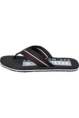 Tommy Hilfiger Chanclas Hombre Corporate Beach Sandal Zapatillas de dedo, (Black), 45