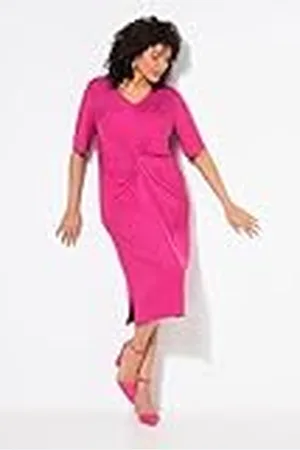 Ulla Popken Jerseykleid mit Knoten Vestido de Punto con Nudo, , 50-52 Mujeres