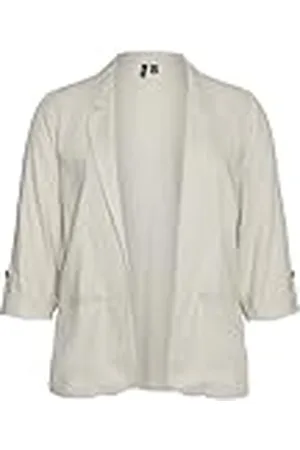 VERO MODA CURVE Vmcjesmilo Blazer 3/4 Wvn Ga Noos Cur, Forro Plateado, 50 para Mujer