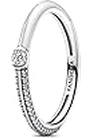 PANDORA ME Anillo de plata de ley con engaste pavé y con esmalte y circonitas cúbicas transparentes, talla 46