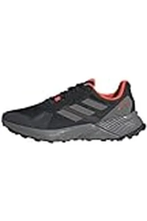 adidas Terrex Soulstride Rain.RDY Trail Running Shoes, Zapatillas Hombre, Core Black/Grey Four/Solar Red, 41 1/3 EU