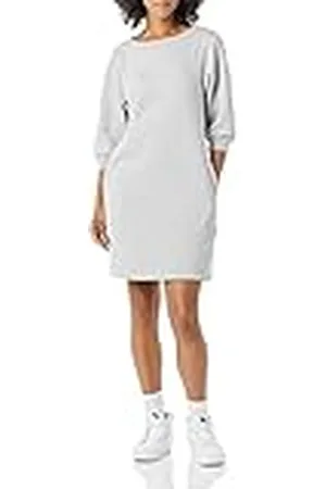 Amazon Vestido Tipo Sudadera de Felpa con Cuello Redondo y Mangas abullonadas (Disponible en Tallas Grandes) Mujer, , M