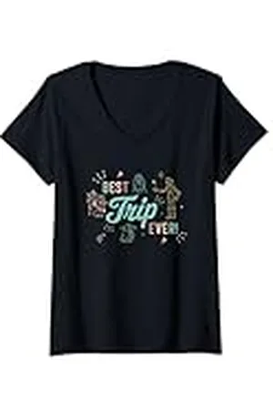 STAR WARS Mujer Best Trip Ever Group Shot Cute Outline Chest Logo Camiseta Cuello V