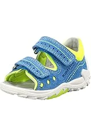 Superfit Flow, Sandalias Bebé-Niños, Negro/Amarillo, 21 EU