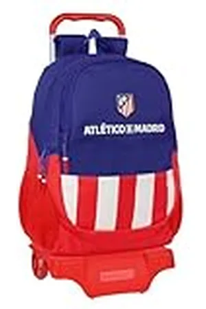 Safta ATLÉTICO DE MADRID - Mochila Escolar con Carro, Ideal para Niños de Diferentes Edades, Cómoda y Versátil, Calidad y Resistencia, 33x15x43 cm