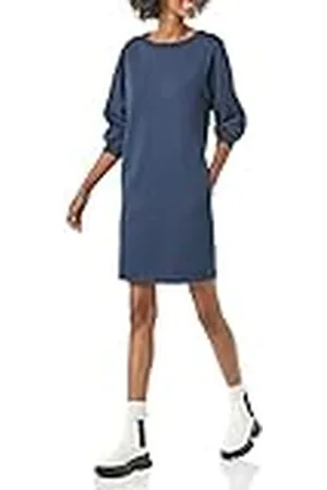 Amazon Vestido Tipo Sudadera de Felpa con Cuello Redondo y Mangas abullonadas (Disponible en Tallas Grandes) Mujer, , S