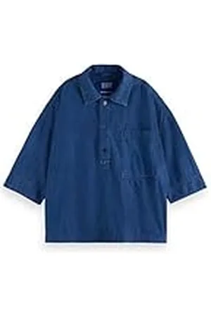 Scotch&Soda Lightweight Denim Popover Shirt Camiseta, , 36 Mujeres