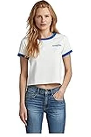 G-Star Para Mujer Camiseta Cropped Baby Brother Ringer, , XS