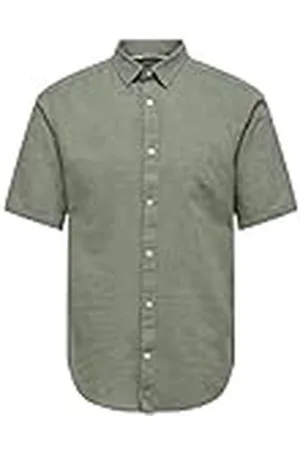 Only & Sons Onscaiden SS Solid Linen Camiseta Noos Camisa de Manga Corta, , M para Hombre