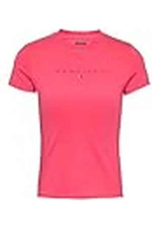 Tommy Hilfiger Camiseta de Manga Corta Mujer Tonal Linear tee Slim Fit, Rojo (Amour), XXL