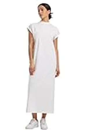 Build Your Brand By302-ladies Long Extended Shoulder Dress Vestido, , XS Mujeres